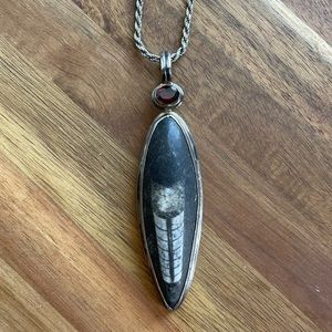 sterling silver rope chain necklace with pendant